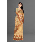 Generic Women's Net Saree With Blouse (Chiku, 5-6Mtrs)