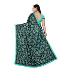 Generic Women's Lycra Blend Saree with Blouse (Rama, 5-6 Mtrs)