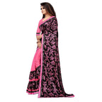 Generic Women's Lycra Blend Saree with Blouse (Pink, 5-6 Mtrs)