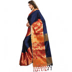Generic Women's Jacquard Woven Saree With Unstitched Blouse 5.5Mtr (Blue)