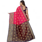 Generic Women's Silk Blend Woven Saree With Unstitched Blouse 5.5Mtr (Multicolor)