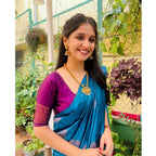 Generic Women's Silk Printed Saree With Unstitched Blouse 5.5Mtr (Rama)