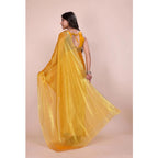 Generic Women's Jimmy choo Embellished Bollywood Saree With Unstitched Blouse 5.5Mtr (Mustard)