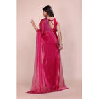 Generic Women's Jimmy choo Embellished Bollywood Saree With Unstitched Blouse 5.5Mtr (Red)