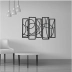 Generic Wooden 5-Piece Wall Art Panel Frame – Elegant Black Abstract Design