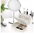 Generic PU Leather Solid Jewelry Storage Box (White-Cream)