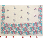 Generic Women's Linen Cotton Printed Saree With Unstitched Blouse 5.5Mtr (Off White)