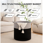 Generic Cotton 12x14 Inch-1 Pcs Storage Basket For Clothes With Out Lid (Gray-Black)