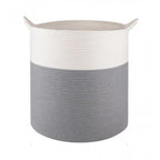 Generic Cotton 12x14 Inch-1 Pcs Storage Basket For Clothes With Out Lid (Gray-White)