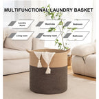 Generic Cotton 12x14 Inch - Mix Storage Basket For Clothes With Out Lid (Dark-Brown)