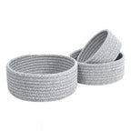 Generic Cotton 8x3 Inch Kidi Round 3 Set Bedside Organizer With Out Lid (Gray)