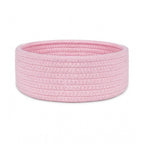 Generic Cotton 8x3 Inch Round 1 Pcs Bedside Organizer With Out Lid (Pink)