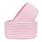 Generic Cotton 8x3 Inch Round 2 Set Bedside Organizer With Out Lid (Pink)