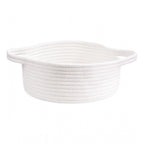 Generic Cotton 8x3 Inch Round Bedside Organizer With Out Lid (White)