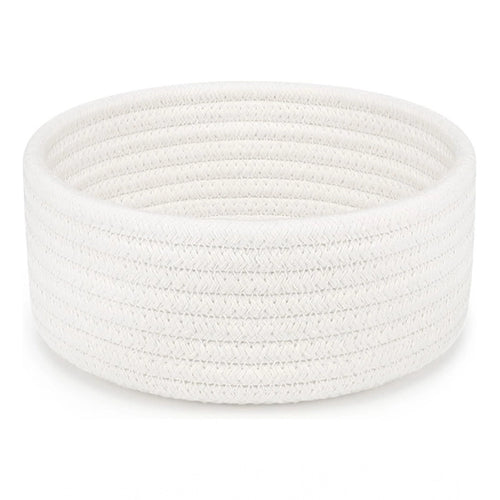 Generic Cotton 8x3 Inch Round 1 Pcs Bedside Organizer With Out Lid (White)