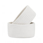 Generic Cotton 8x3 Inch Round 2 Set Bedside Organizer With Out Lid (White)