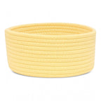 Generic Cotton 8x3 Inch Round 1 Pcs Bedside Organizer With Out Lid (Yellow)