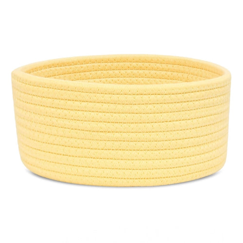Generic Cotton 8x3 Inch Round 1 Pcs Bedside Organizer With Out Lid (Yellow)