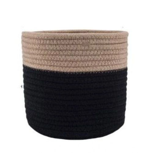 Generic Cotton Flower Pot With Out Lid (Beige-Black)