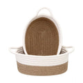 Generic Cotton White Basket 2 Pcs Storage Basket For Clothes (Beige-White)