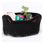 Generic Cotton Pack Of_1 Cat Basket 8x4 Inch Storage Basket For Clothes (Black)