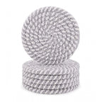 Generic Cotton Rope Drink Coasters 6 Pcs Set (Grey-White)