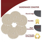 Generic Cotton Rope Drink Coasters 6 Pcs Set (Beige-White)