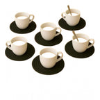 Generic Cotton Rope Drink Coasters 6 Pcs Set (Black)