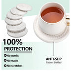 Generic Cotton Rope Drink Coasters 6 Pcs Set (White)