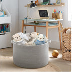 Generic Cotton Pack Of_1 14x12 Inch Storage Basket For Clothes With Out Lid (Gray)