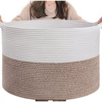 Generic Cotton Pack Of_1 16x14 Inch Storage Basket For Clothes With Out Lid (Kidi-White)