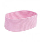 Generic Cotton Oval 10x7x5 Inch Bedside Organizer With Out Lid (Pink)