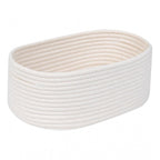 Generic Cotton Oval 10x7x5 Inch Bedside Organizer With Out Lid (White)