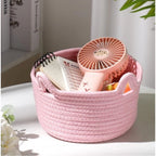 Generic Cotton Pack Of_1 Cat Basket 8x4 Inch Storage Basket For Clothes (Pink)