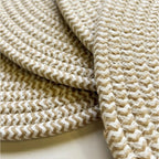 Generic Cotton Dining Table Round Placemat Mats Set of 4 (Beige-White)