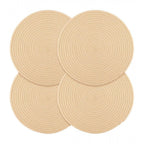 Generic Cotton Dining Table Round Placemat Mats Set of 4 (Cream)