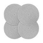 Generic Cotton Dining Table Round Placemat Mats Set of 4 (Grey)