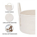 Generic Cotton Pack Of_1 Basket 7x5 Inch Storage Basket For Clothes (White)