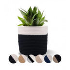 Generic Cotton Flower Pot With Out Lid (White-Black)
