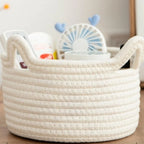 Generic Cotton Pack Of_1 Cat Basket 8x4 Inch Storage Basket For Clothes (White)