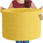 Generic Cotton Pack Of_1 14x12 Inch Storage Basket For Clothes With Out Lid (Yellow)