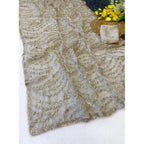 Generic Women's Satin Embellished Saree With Unstitched Blouse 5.5Mtr (Cream)