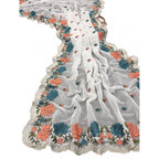 Generic Women's Chiffon Embroidered Saree With Unstitched Blouse 5.5Mtr (White)